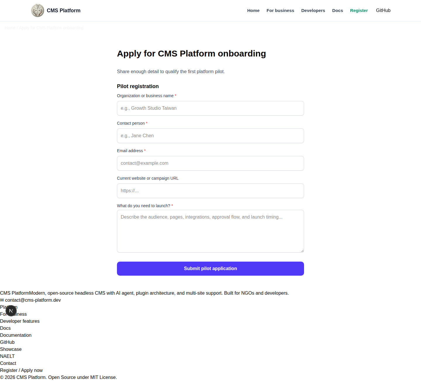 Platform contact current runtime screenshot